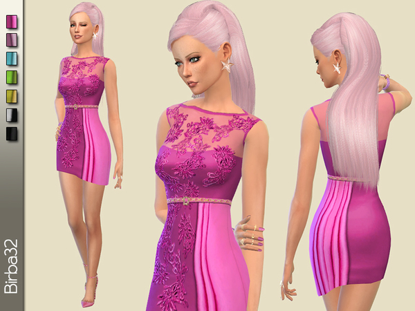 Sims 4 So Pink dress by Birba32 at TSR
