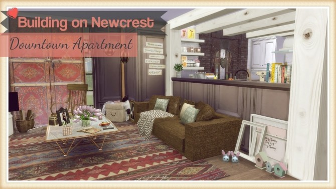 Sims 4 Building on Newcrest Downtown Apartment at Dinha Gamer
