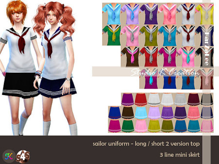 Sailor uniform for females at Studio K-Creation » Sims 4 Updates