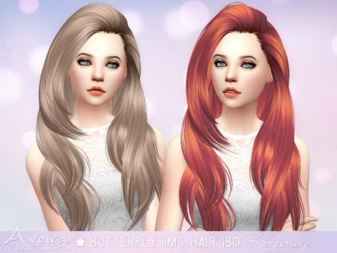 Butterflysims Hair 180 Retexture at Aveira Sims 4 » Sims 4 Updates