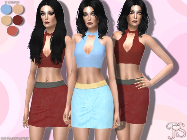 Sims 4 Last Forever Crop Top + Skirt by JavaSims at TSR