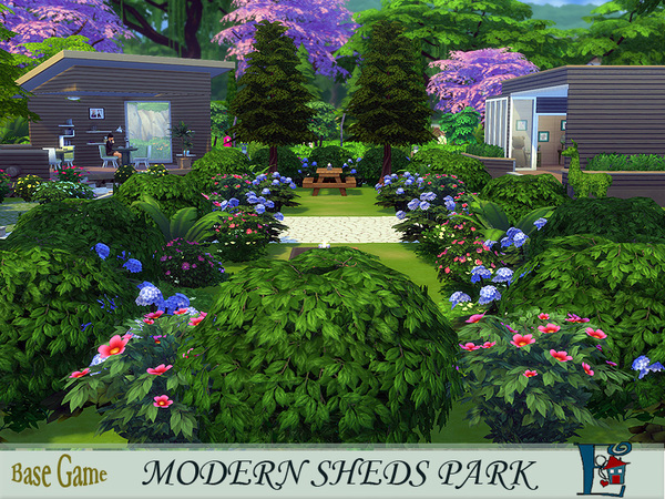 Sims 4 Modern Sheds Park by evi at TSR