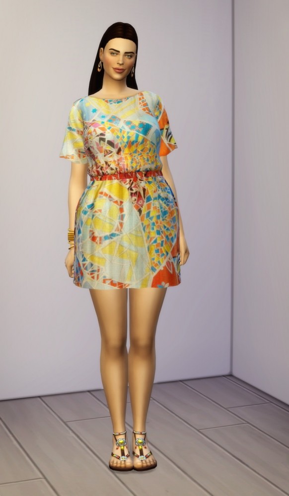 Sims 4 E.P. mini pattern dress at Rusty Nail