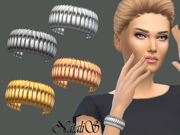 Sims 4 Curved plates bracelet by NataliS at TSR