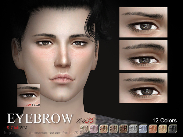Sims 4 Eyebrows 35M by S Club LL at TSR