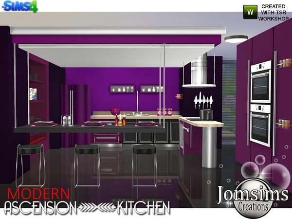 Sims 4 Modern Ascension Kitchen by jomsims at TSR