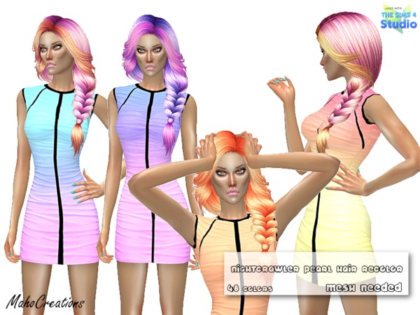 Sims 4 Nightcrawler Pearl Hair Recolor by MahoCreations at TSR