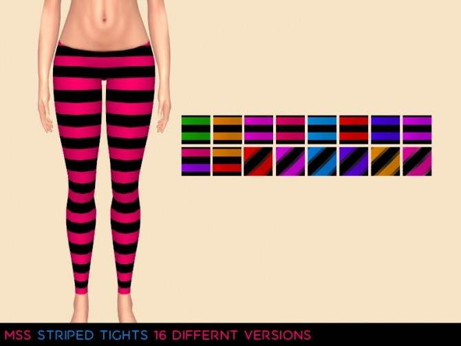 Sims 4 Striped Tights by midnightskysims at SimsWorkshop