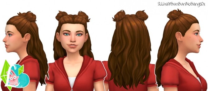 Sims 4 BunBun Hair Half Up Half Down Series (Part 02) at SimLaughLove