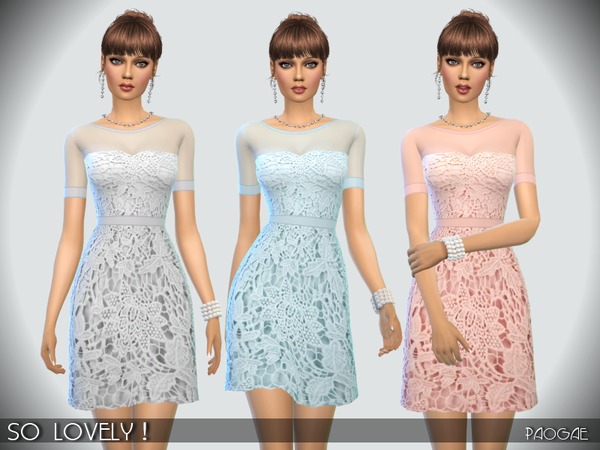 Sims 4 SoLovely dress by Paogae at TSR
