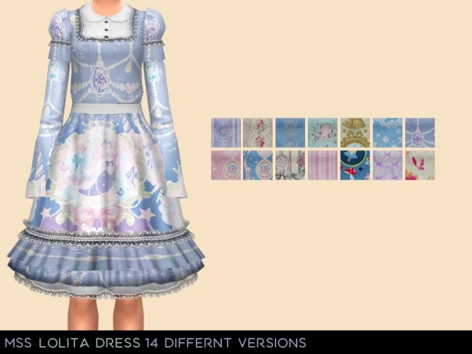Sims 4 Lolita Dress by midnightskysims at SimsWorkshop
