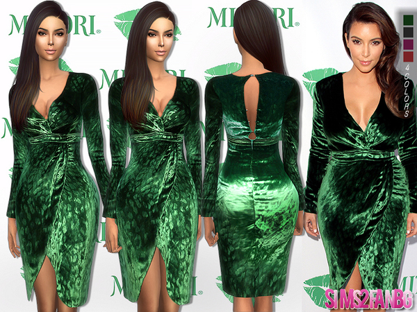 Sims 4 Kim Kardashian dress by sims2fanbg at TSR