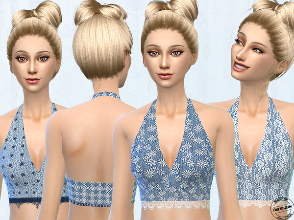 Sims 4 Denim and Lace Pyjamas by Fritzie.Lein at TSR