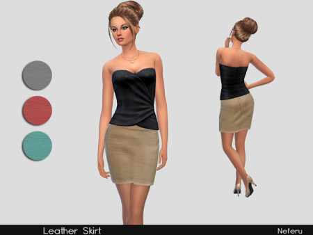 Leather Skirt by Neferu at TSR