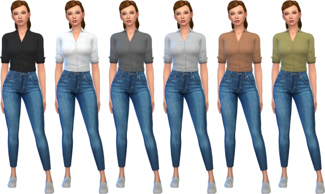 Women's Blouse by deelitefulsimmer at SimsWorkshop » Sims 4 Updates