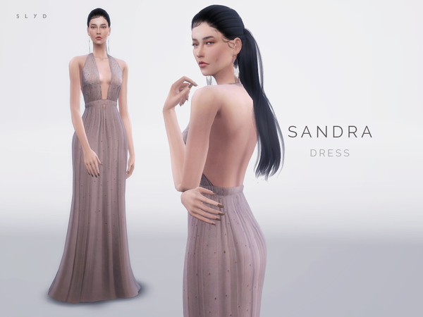 Sims 4 SANDRA dress by SLYD at TSR