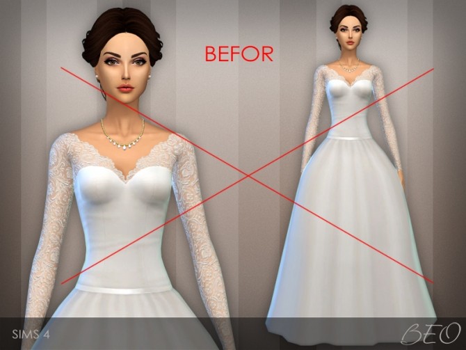 Sims 4 Wedding dress 25 V.2 *Update at BEO Creations