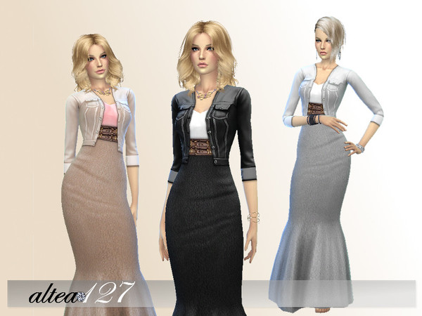 Sims 4 Long dress by altea127 at TSR