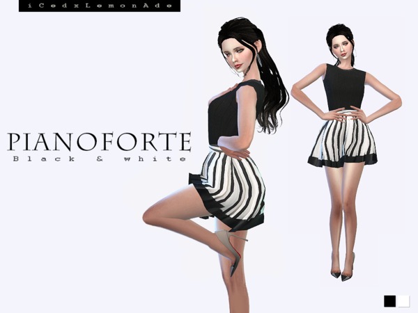 Sims 4 PIANOFORTE Dress Short Version by ice941018 at TSR