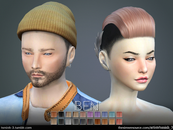Sims 4 BEN Hairstyle 4 by tsminh 3 at TSR