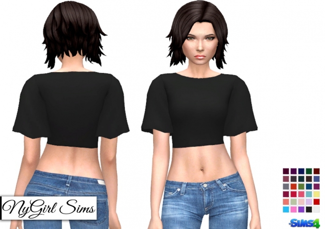 Flare Sleeve Crop Top at NyGirl Sims » Sims 4 Updates