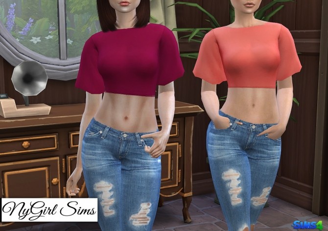 Sims 4 Flare Sleeve Crop Top at NyGirl Sims