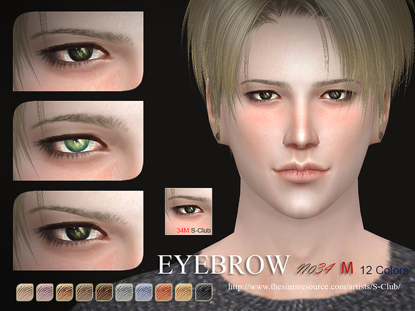 Sims 4 Eyebrows 34M by S Club WM at TSR