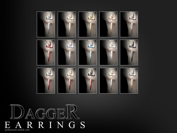 Sims 4 Dagger Earrings by Pralinesims at TSR