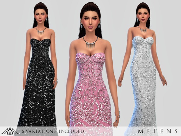 Sims 4 Shining Gown by Metens at TSR