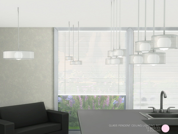 Sims 4 Glass Pendent Ceiling Lighting Set by DOT at TSR