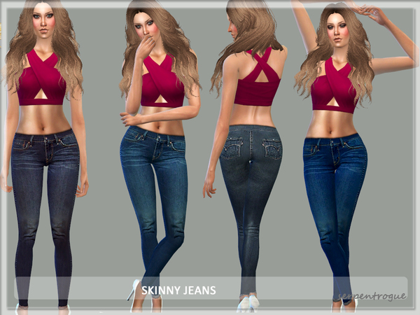 Sims 4 Skinny Jeans by Serpentrogue at TSR