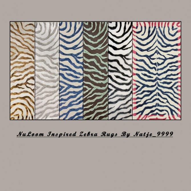 Sims 4 NuLoom Inpired Zebra Rugs by barbiedoll9999 at Mod The Sims