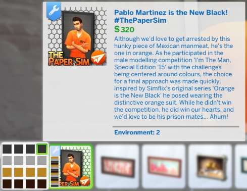 Sims 4 Pablo Martinez is the New Black posters by The Paper Sim at SimsWorkshop