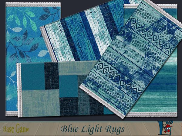 Sims 4 Blue Light rug set by evi at TSR