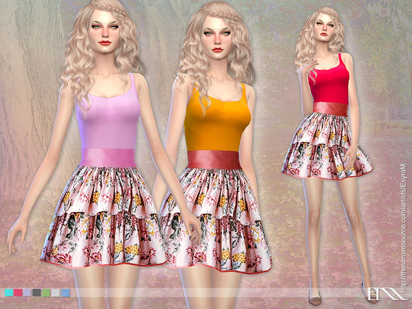 Sims 4 Floral dress S4  by EsyraM at TSR