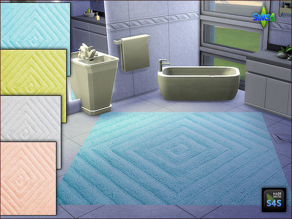 Sims 4 2 sets of bath rugs in 4 colors by Mabra at Arte Della Vita
