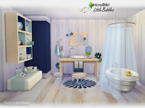 Sims 4 Little Bubbles bathroom set by SIMcredible! at TSR
