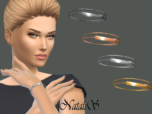 Sims 4 Metal Bar Bracelet by NataliS at TSR