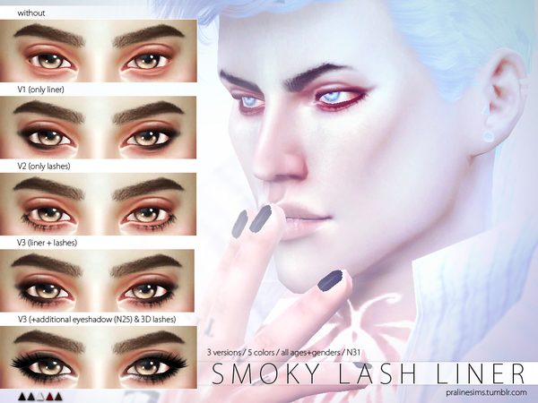 Sims 4 Smoky Lash Liner N31 by Pralinesims at TSR