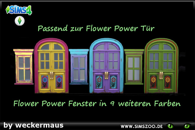 Sims 4 Flower Power Fenster by weckermaus at Blacky’s Sims Zoo