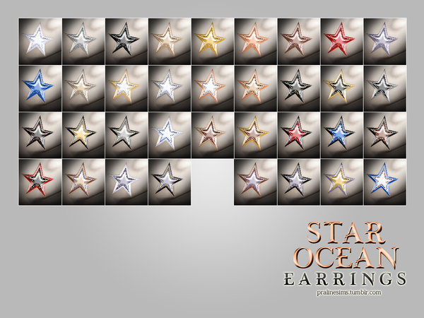Sims 4 Star Ocean Earrings by Pralinesims at TSR
