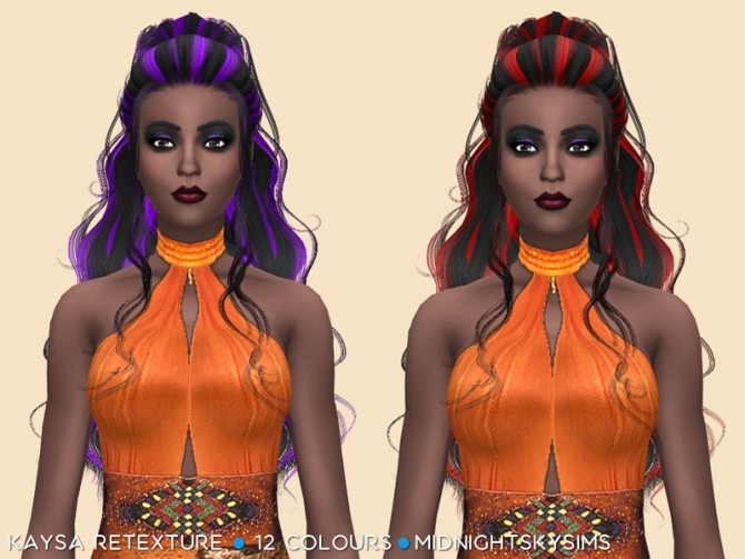 Sims 4 Kaysa Hair Retexture at SimsWorkshop