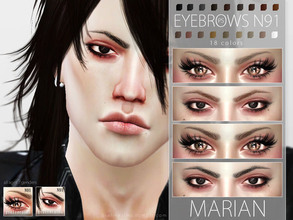 Sims 4 Marian Eyebrows N91 by Pralinesims at TSR