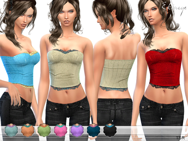 Sims 4 Lace Insert Corset by ekinege at TSR