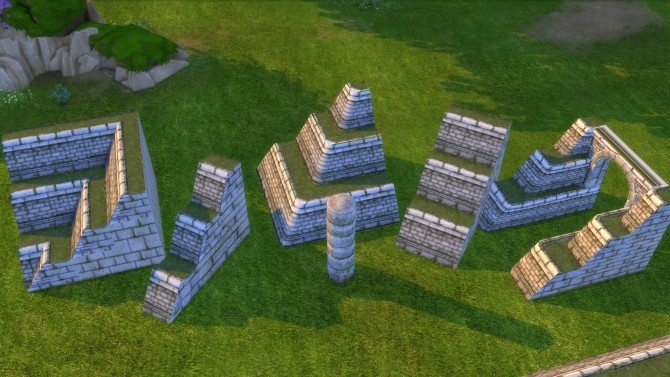 Sims 4 TS2 to 4 Pyramid Build Set by BigUglyHag at SimsWorkshop