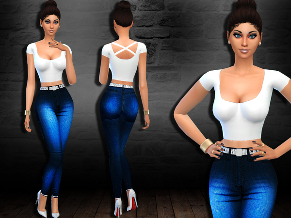 Sims 4 Samantha Outfit by Saliwa at TSR