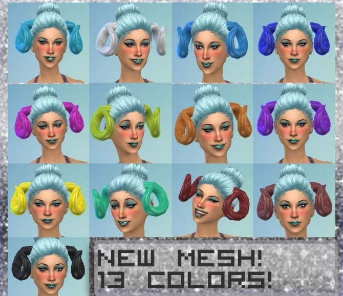 Sims 4 Ram Horns in 13 solid colors by Ceroshiro at Mod The Sims