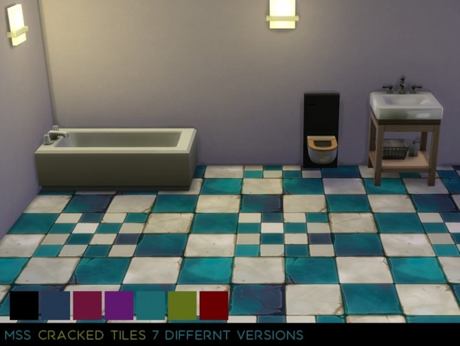 Sims 4 Cracked Tiles by midnightskysims at SimsWorkshop
