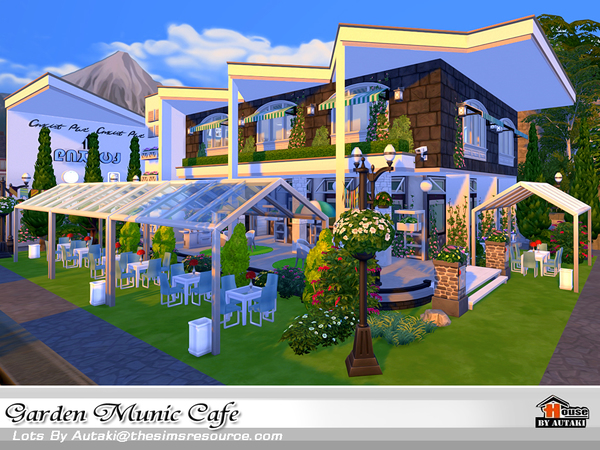 Sims 4 Garden Munic Cafe by autaki at TSR
