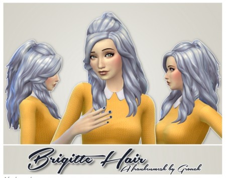 Brigitte Hair frankenmesh by Grouchy Old Sims at SimsWorkshop